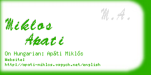 miklos apati business card